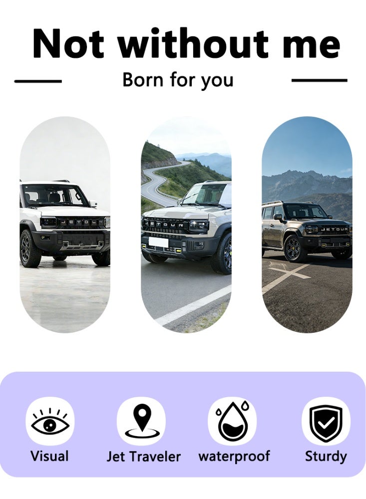 Jetour T2 gasoline and hybrid vehicle dashboard and center console film kit, featuring high-definition tempered film for protection - scratch-resistant, wear-resistant, with excellent clarity and transparency - Image 3